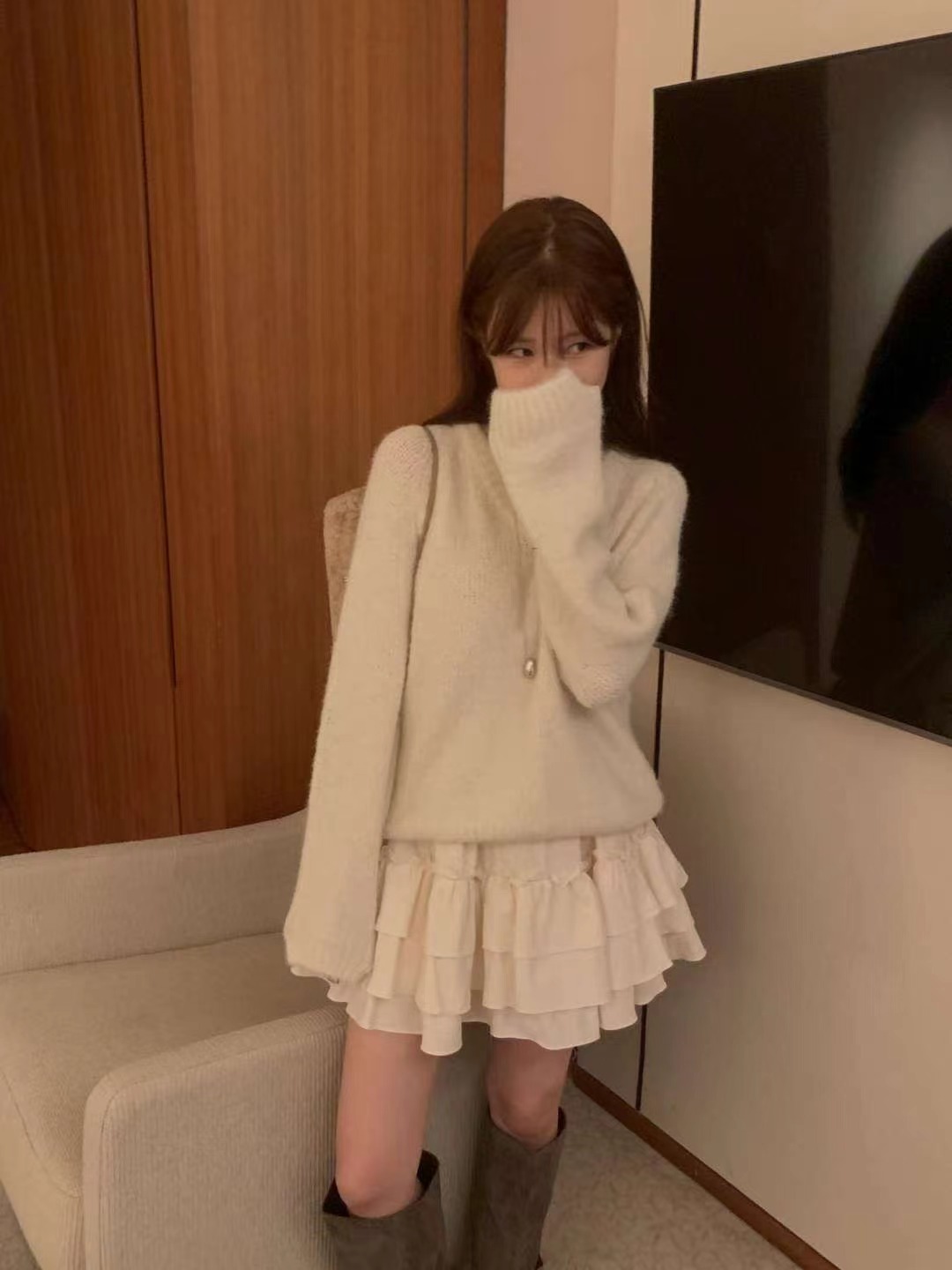 MIELLE-미엘르-OT韓國直郵㊣女裝新品真品推薦人氣時尚短裙MIELLE-미엘르-OT短裙