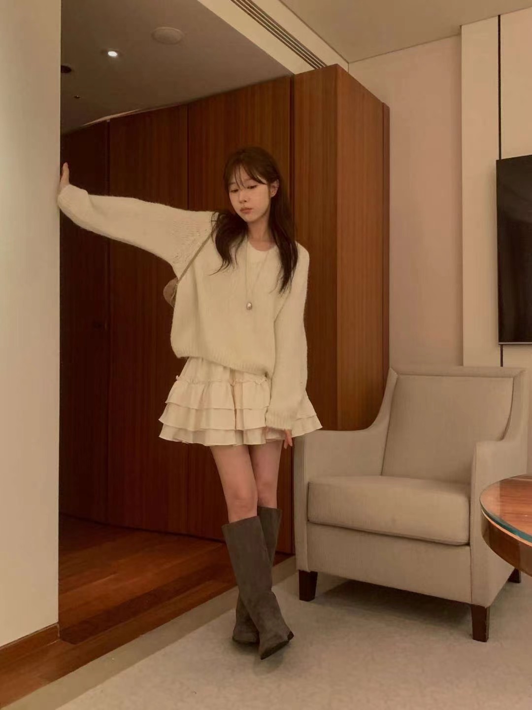 MIELLE-미엘르-OT韓國直郵㊣女裝新品真品推薦人氣時尚短裙MIELLE-미엘르-OT短裙