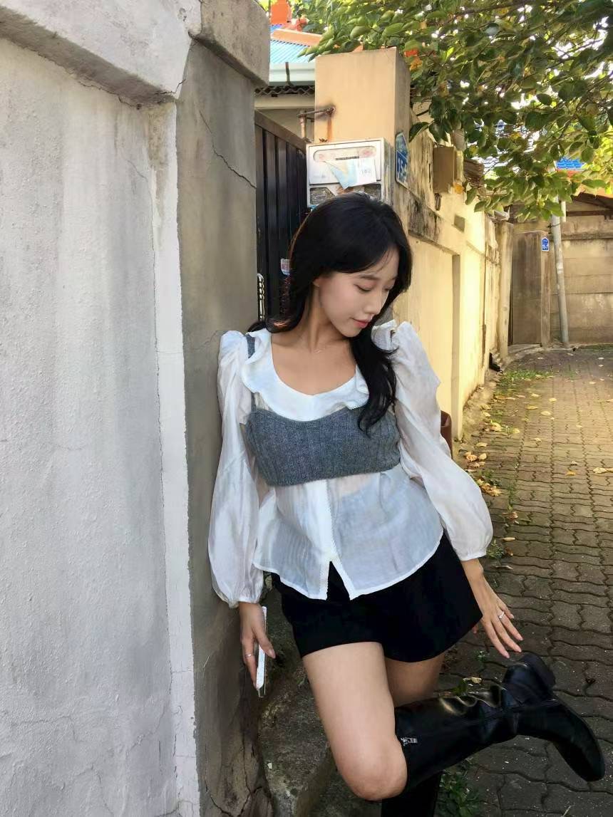 THE LIASOME東大門㊣直郵女裝新品休閑職業時尚襯衫蕾絲衫THE LIASOME襯衫/蕾絲衫