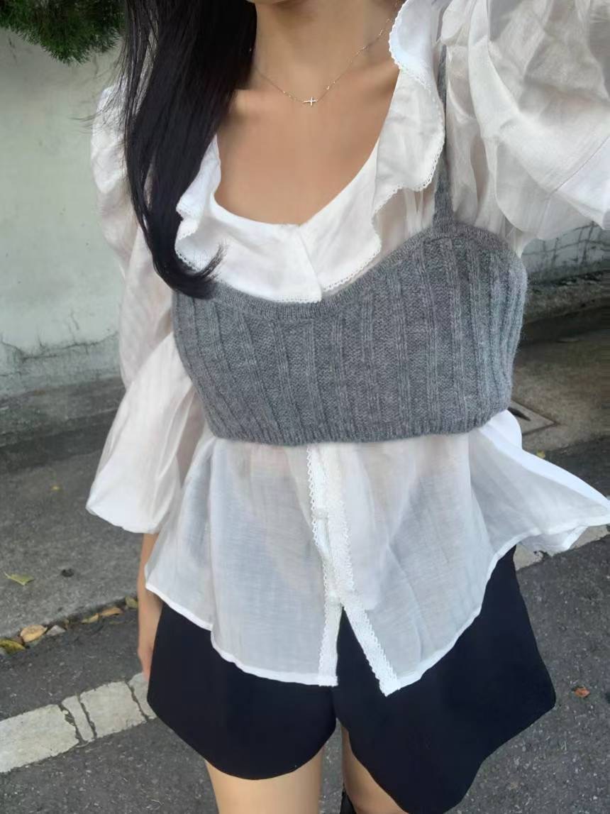 THE LIASOME東大門㊣直郵女裝新品休閑職業時尚襯衫蕾絲衫THE LIASOME襯衫/蕾絲衫