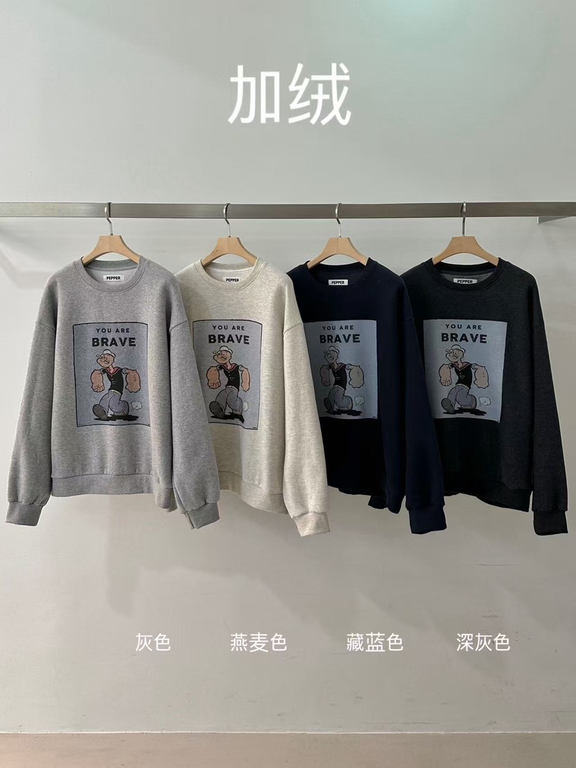 PEPPER-L韓國代購㊣女士新品真品職業25秋冬衛衣大力水手加絨PEPPER衛衣