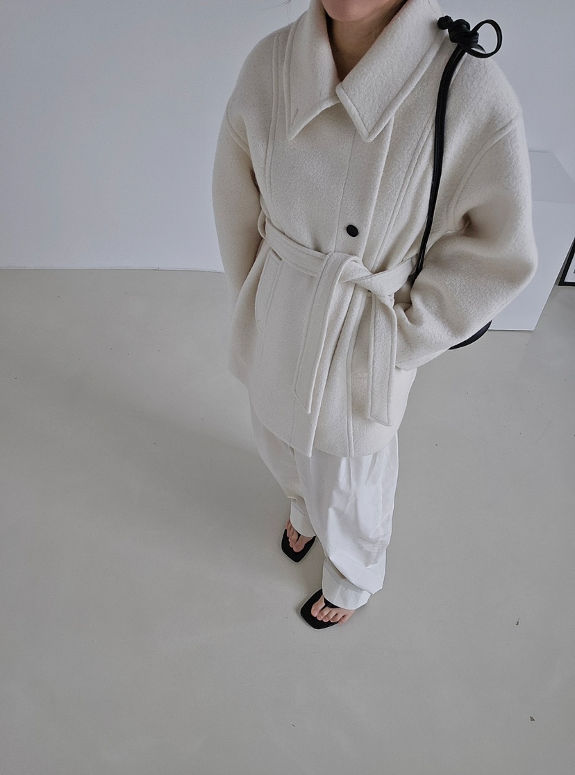 J SHOP韓國代購㊣女裝新款25秋冬職業推薦休閑真品夾克含腰帶J_SHOP夾克