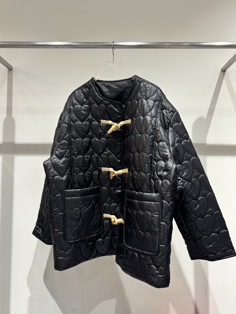 OKIE韓國代購㊣女裝新品休閑時尚真品熱賣推薦夾克心形絎縫OKIE夾克圖色2