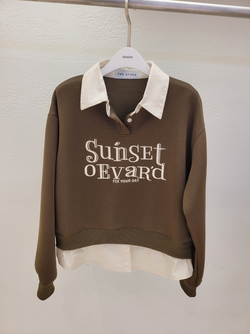 THE OTHER韓國代購㊣女裝新品時尚推薦職業真品衛衣假兩件THE OTHER衛衣圖色2