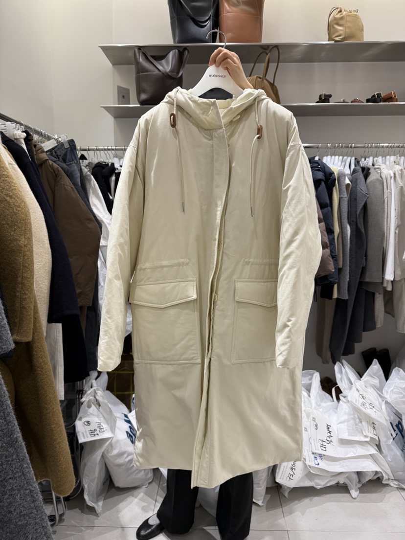 WOOD SAGE東大門㊣實拍女裝新款25秋冬長款羽絨服連帽鵝絨WOOD SAGE長款羽絨服