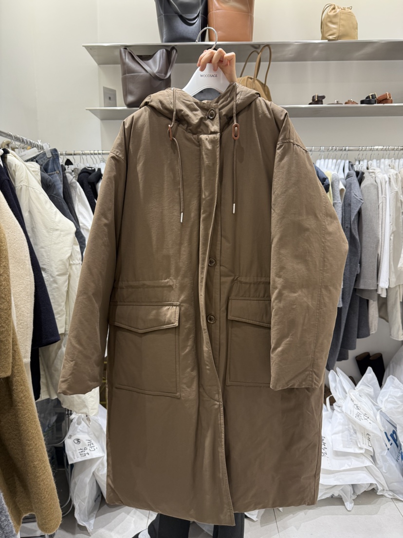 WOOD SAGE東大門㊣實拍女裝新款25秋冬長款羽絨服連帽鵝絨WOOD SAGE長款羽絨服圖色2