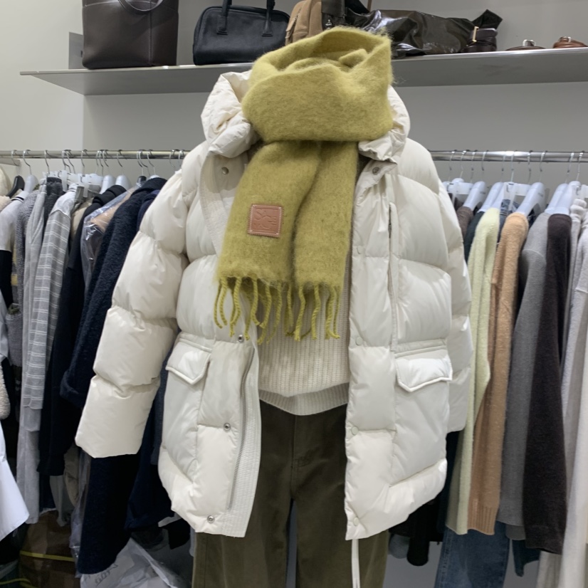 WOOD SAGE東大門㊣直郵女士新品人氣短款羽絨服不含圍巾連帽鵝絨WOOD SAGE短款羽絨服