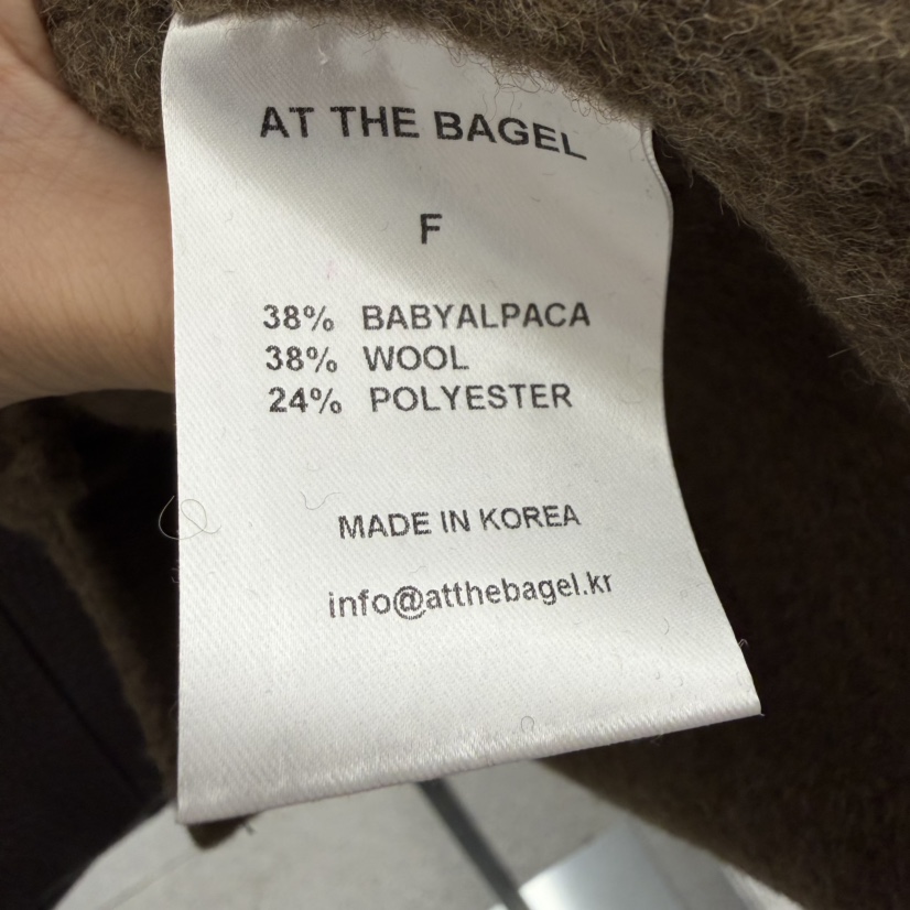 AT THE BAGEL韓國代購㊣女裝新品時尚人氣中長款大衣含腰帶AT THE BAGEL中長款大衣