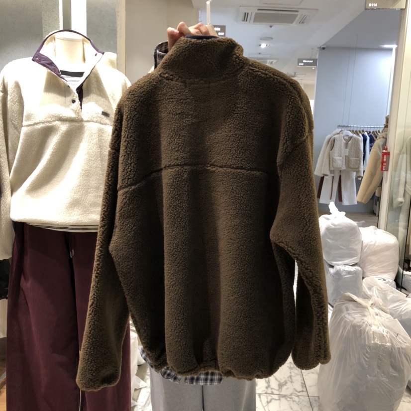 COMELY韓國直郵㊣女士新款真品時尚熱賣人氣職業衛衣羊毛拉鏈COMELY衛衣