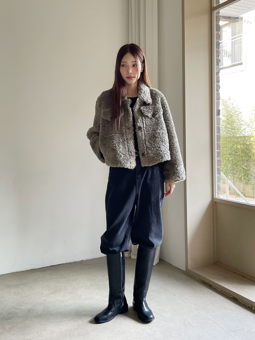 NEOUL韓國代購㊣女裝新款時尚真品25秋冬職業休閑推薦短款大衣NEOUL/ahin雙領標簽短款大衣