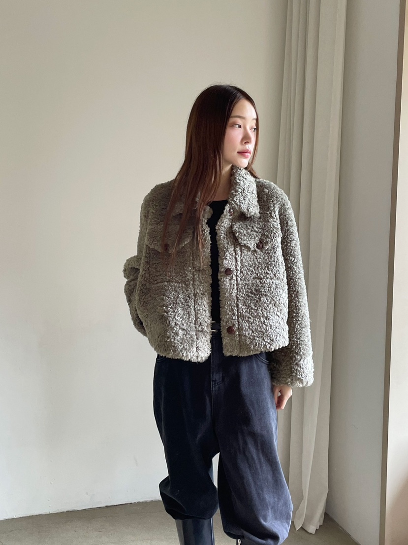 NEOUL韓國代購㊣女裝新款時尚真品25秋冬職業休閑推薦短款大衣NEOUL/ahin雙領標簽短款大衣