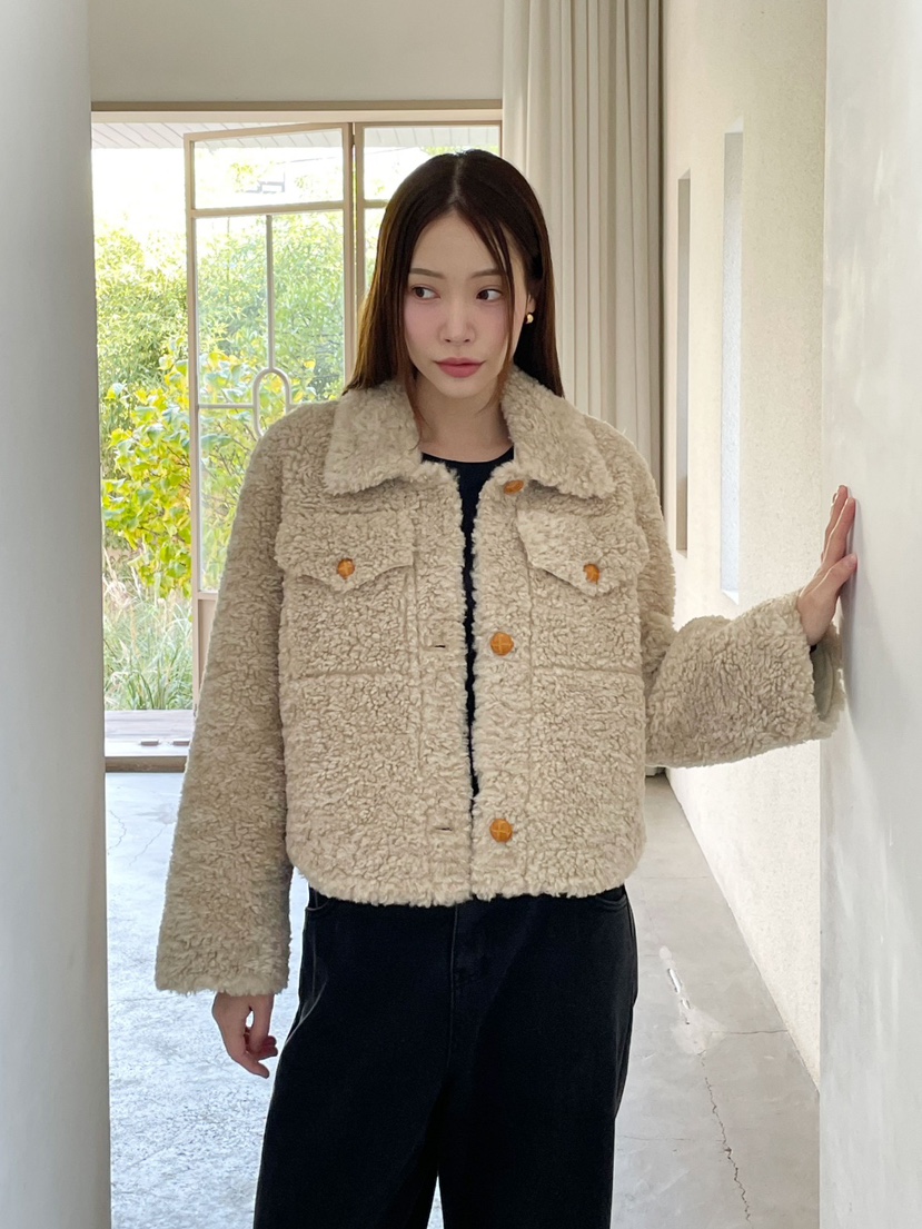 NEOUL韓國代購㊣女裝新款時尚真品25秋冬職業休閑推薦短款大衣NEOUL/ahin雙領標簽短款大衣