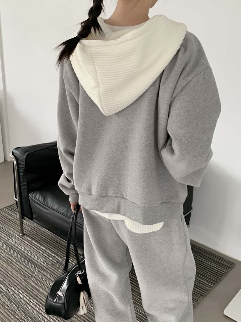 BOUND.A東大門㊣實拍女裝新品推薦25秋冬夾克連帽拉鏈衫加絨BOUND.A夾克