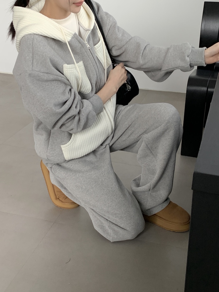 BOUND.A東大門㊣實拍女裝新品推薦25秋冬夾克連帽拉鏈衫加絨BOUND.A夾克