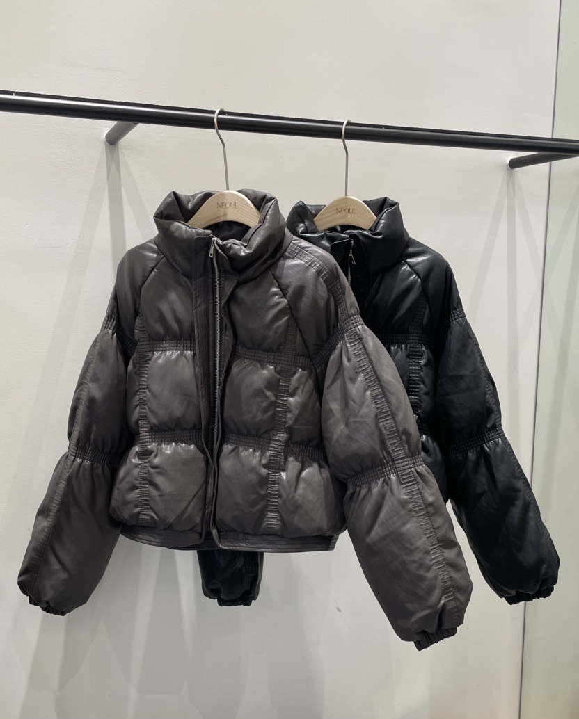 NEOUL韓國直郵㊣女士新品休閑時尚25秋冬推薦真品短款棉服填充NEOUL/ahin雙領標簽短款棉服