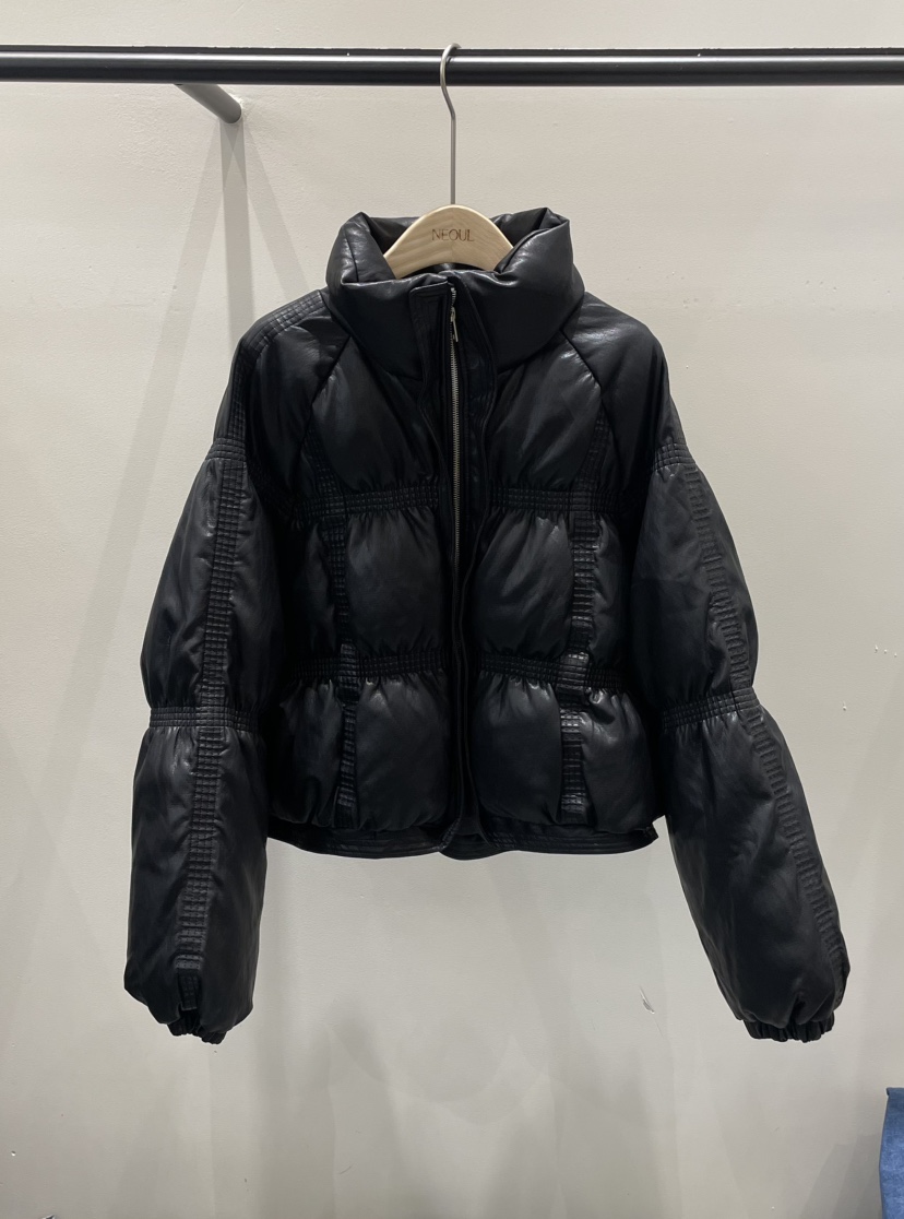 NEOUL韓國直郵㊣女士新品休閑時尚25秋冬推薦真品短款棉服填充NEOUL/ahin雙領標簽短款棉服圖色2
