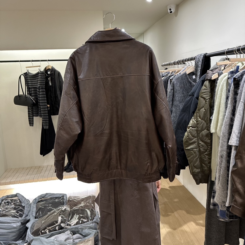 WINSOME東大門㊣實拍女裝新品熱賣休閑時尚真品25秋冬夾克皮革WINSOME夾克