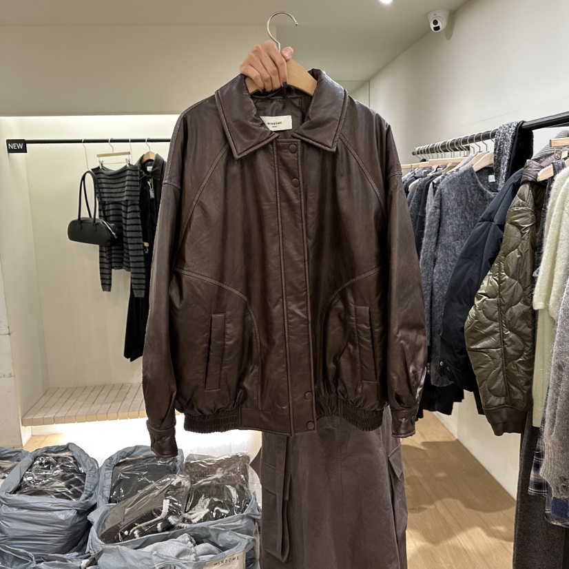 WINSOME東大門㊣實拍女裝新品熱賣休閑時尚真品25秋冬夾克皮革WINSOME夾克圖色1