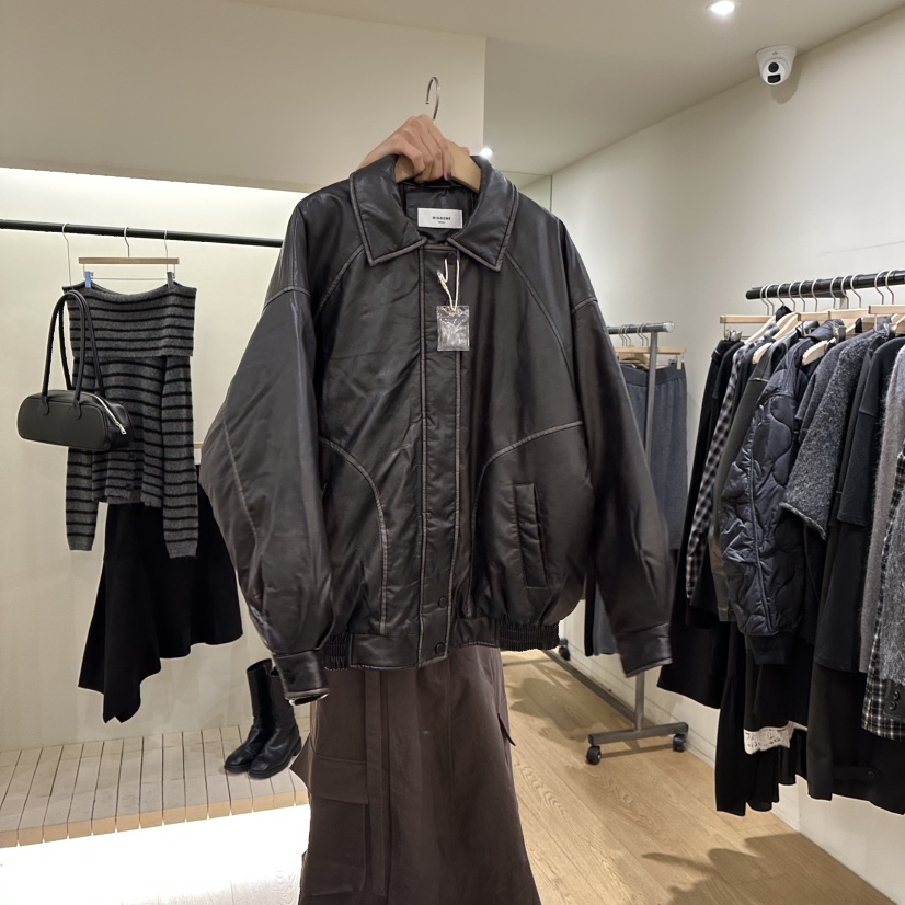 WINSOME東大門㊣實拍女裝新品熱賣休閑時尚真品25秋冬夾克皮革WINSOME夾克圖色2