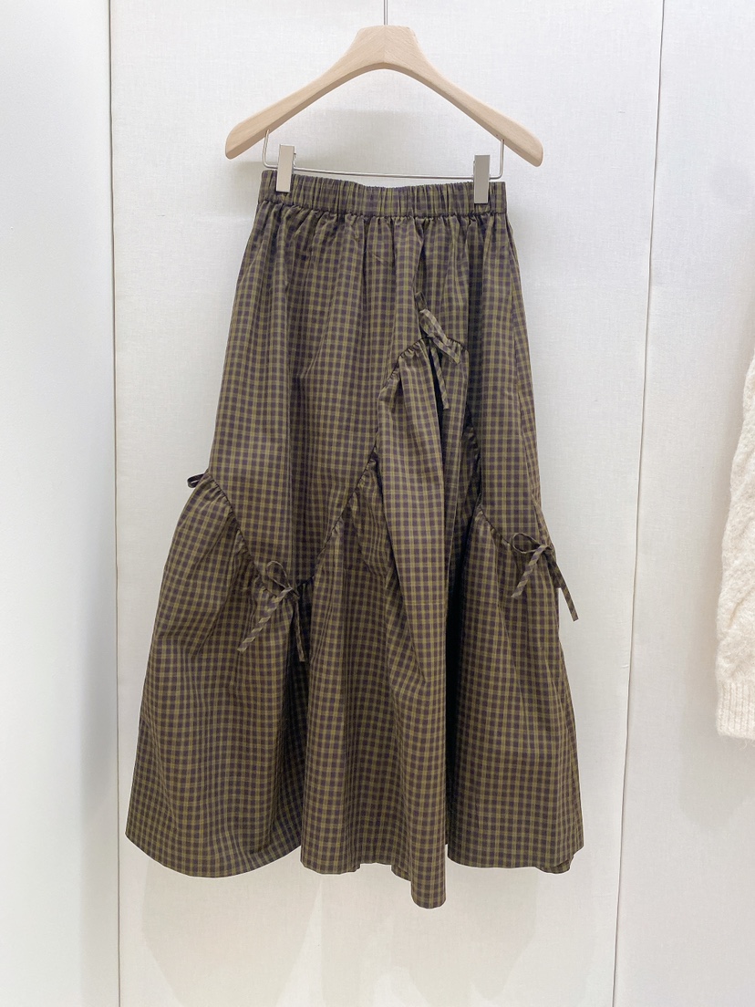 NINESQUARED東大門㊣直郵女裝新款休閑真品職業推薦長裙格紋LOVE ROSIE長裙