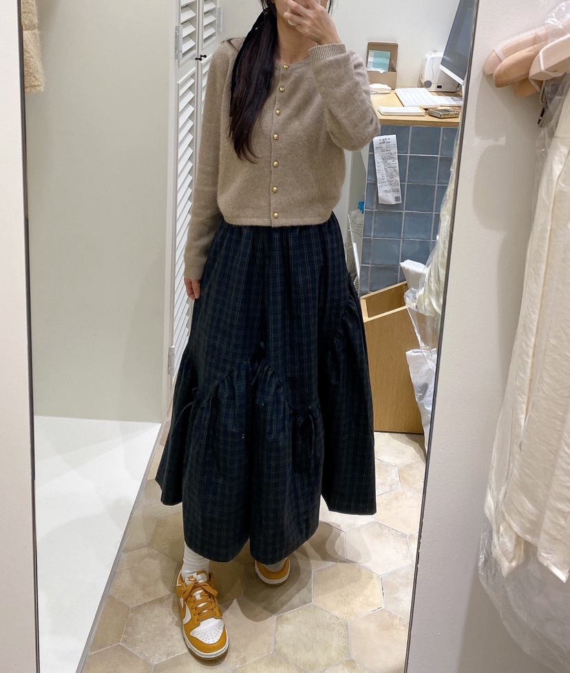 NINESQUARED東大門㊣直郵女裝新款休閑真品職業推薦長裙格紋LOVE ROSIE長裙