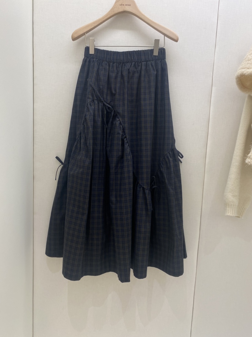 NINESQUARED東大門㊣直郵女裝新款休閑真品職業推薦長裙格紋LOVE ROSIE長裙圖色2