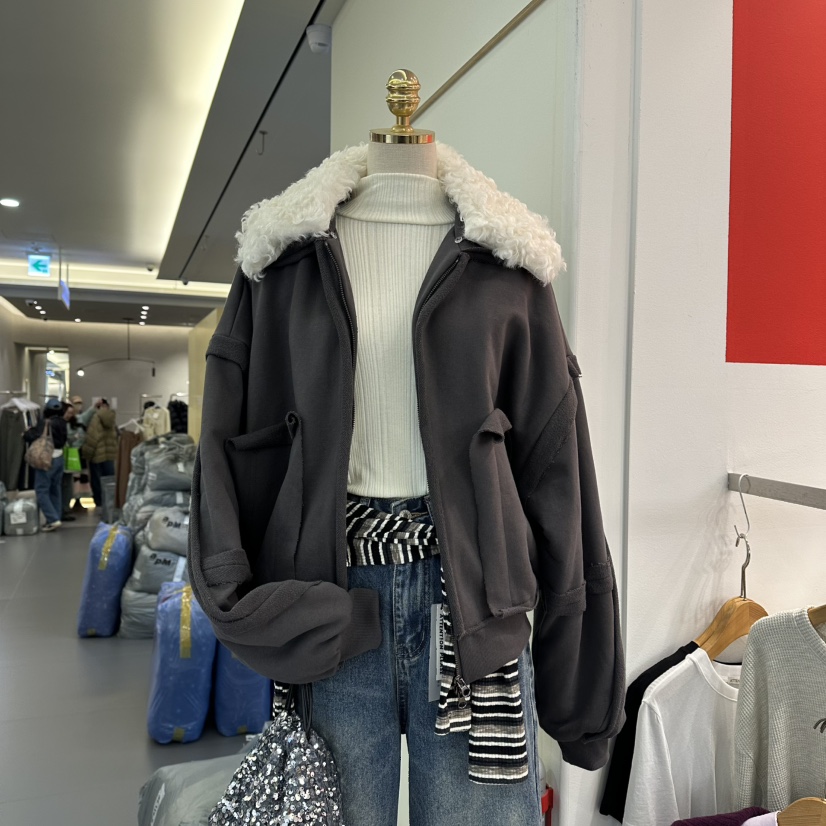 ATPZ東大門㊣直郵女士新品人氣熱賣真品25秋冬夾克羊毛拉鏈ATTENTION PLEAES夾克