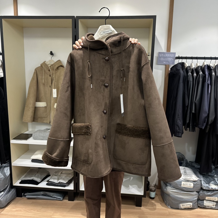 MUYBIEN東大門㊣代購女士新品真品人氣休閑25秋冬中長款大衣MUYBIEN中長款大衣圖色2