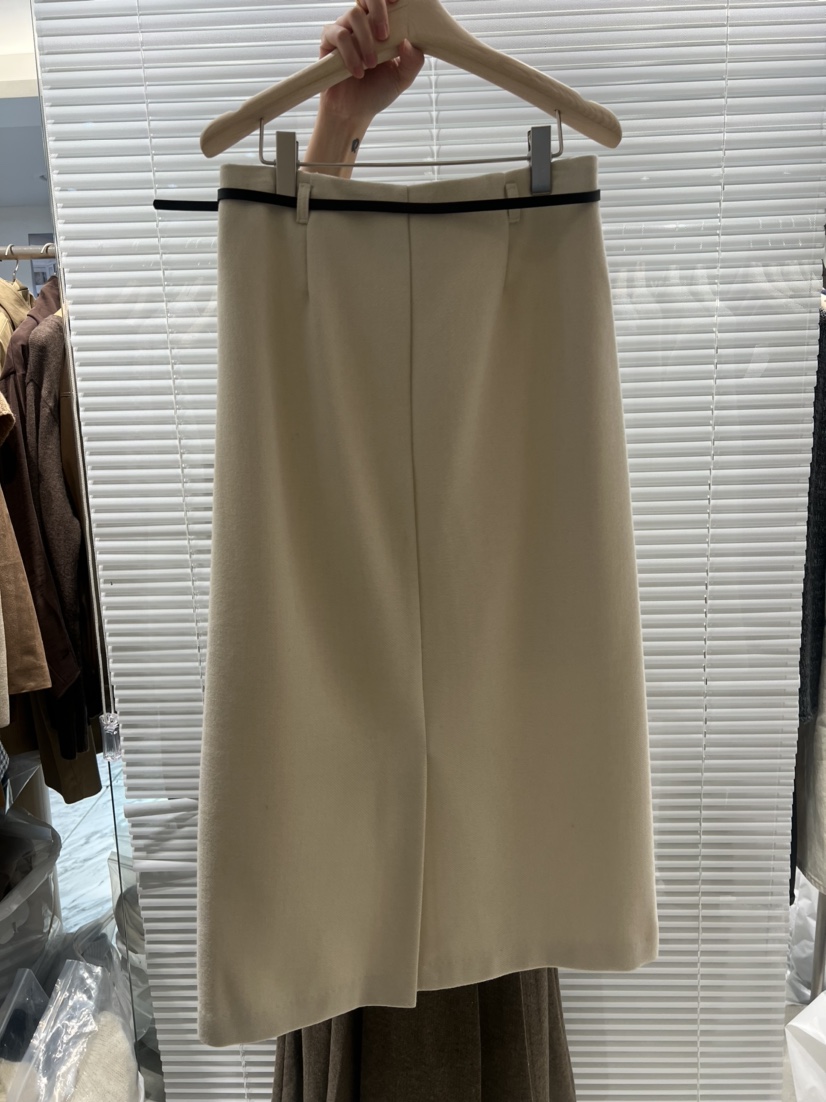 FF韓國代購㊣女裝新款25秋冬人氣熱賣職業休閑長裙含腰帶羊毛FF/SUNDAY長裙