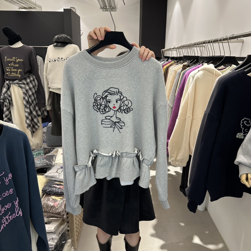 A.CES東大門㊣直郵女裝新品人氣休閑25秋冬熱賣推薦時尚衛衣A.CES衛衣圖色2