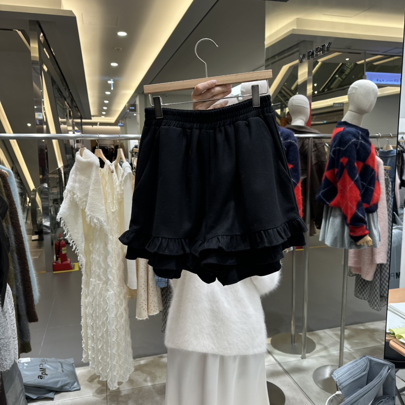 XPARTY東大門㊣直郵女裝新品職業人氣時尚推薦熱賣短褲羊毛XPARTY短褲圖色2