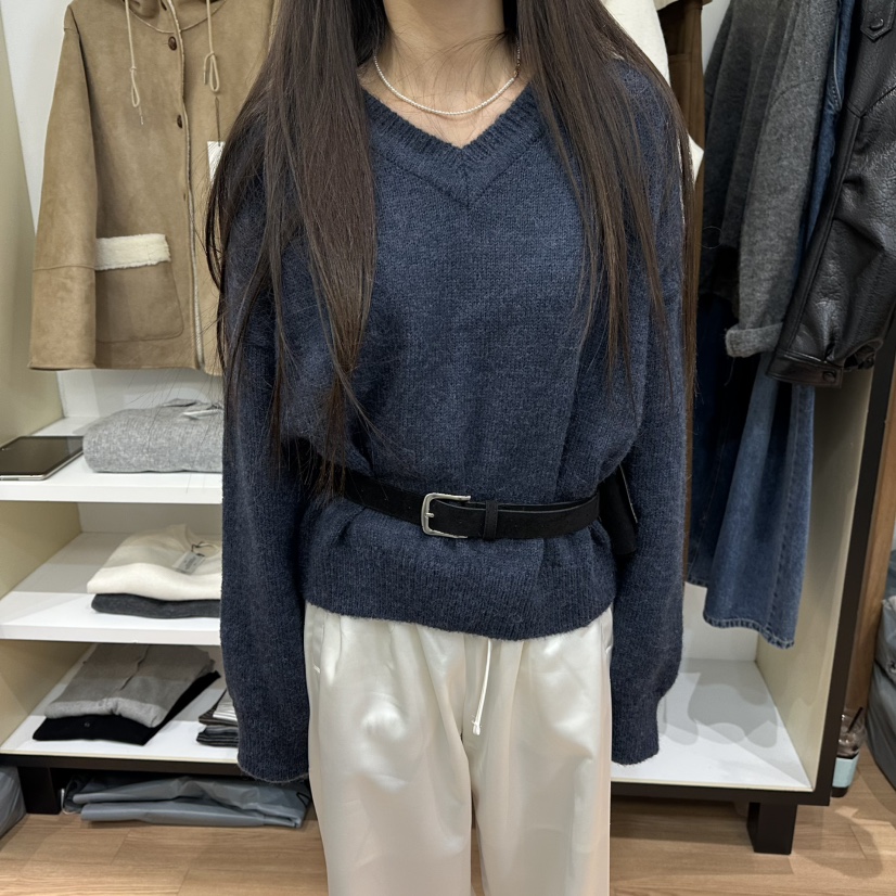 MUYBIEN東大門㊣直郵女士新品真品人氣休閑時尚25秋冬針織衫V領MUYBIEN針織衫圖色3