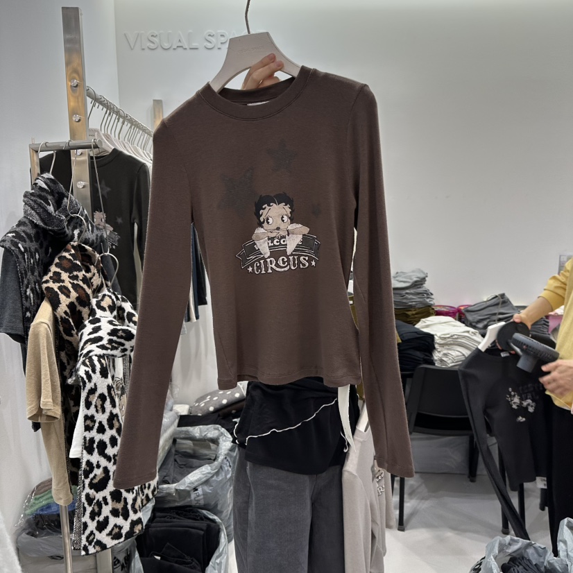VISUAL SPACE東大門㊣直郵女士新品休閑人氣真品職業長袖T恤VISUAL SPACE長袖T恤圖色2