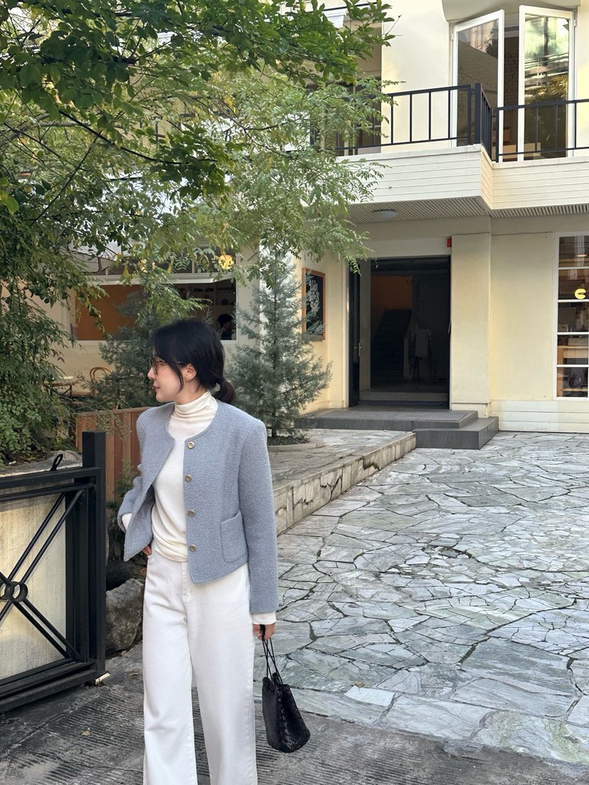 HEIZE韓國直郵㊣女裝新品休閑推薦職業25秋冬熱賣夾克粗花呢HEIZE夾克