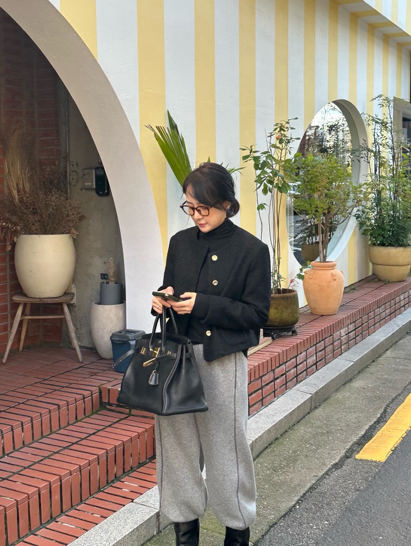 HEIZE韓國直郵㊣女裝新品休閑推薦職業25秋冬熱賣夾克粗花呢HEIZE夾克