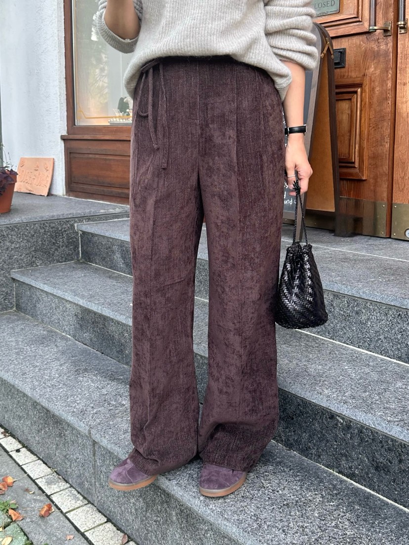 HEIZE東大門㊣直郵女裝新款熱賣職業人氣時尚休閑褲含腰繩羊毛HEIZE休閑褲