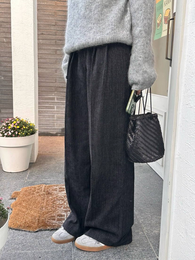 HEIZE東大門㊣直郵女裝新款熱賣職業人氣時尚休閑褲含腰繩羊毛HEIZE休閑褲