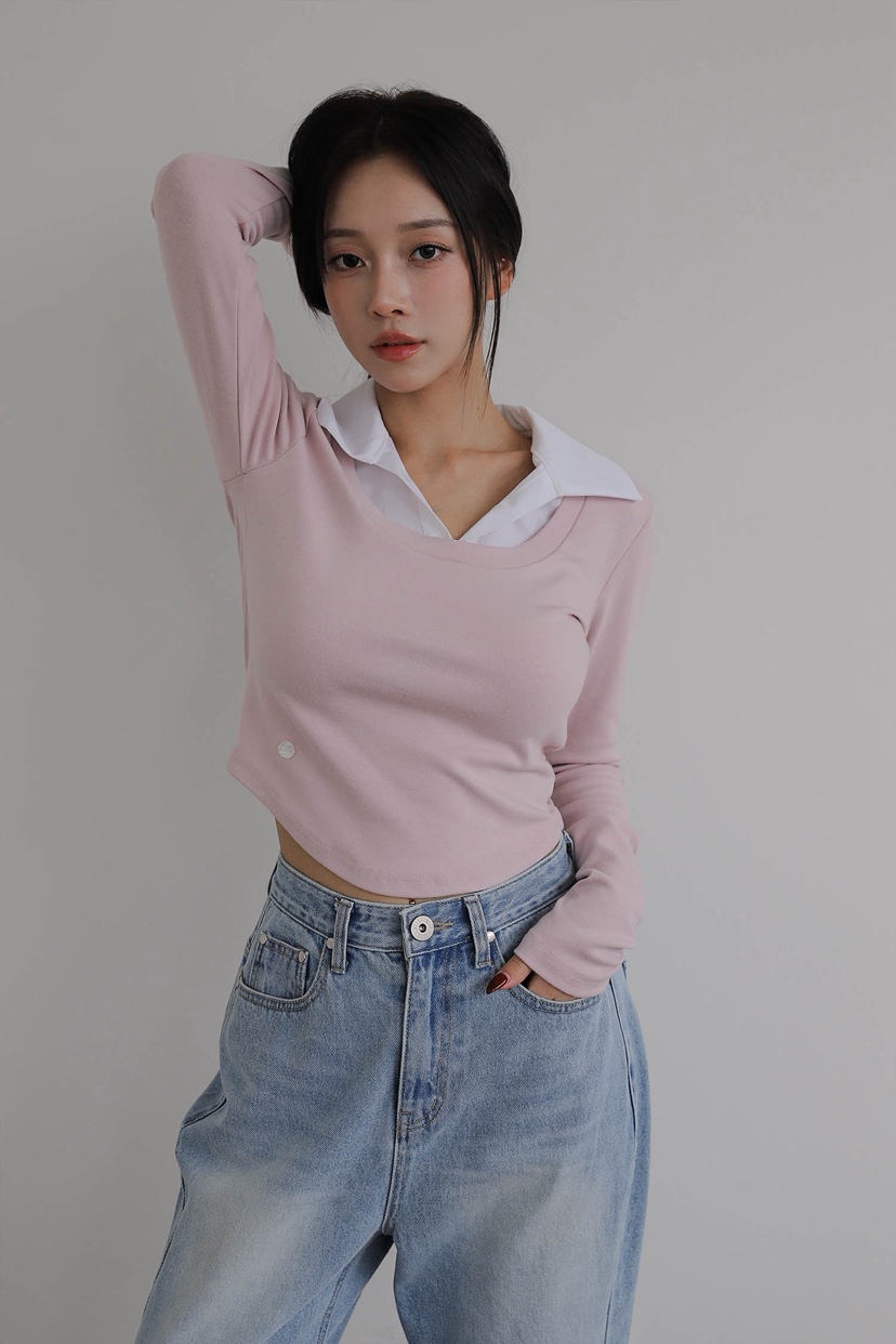 SLIT韓國直郵㊣女裝新品時尚人氣休閑熱賣職業真品推薦長袖T恤SLIT長袖T恤