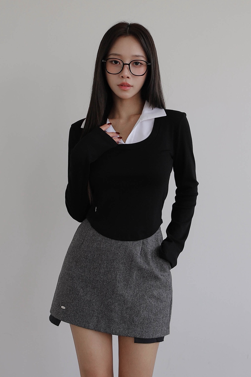 SLIT韓國直郵㊣女裝新品時尚人氣休閑熱賣職業真品推薦長袖T恤SLIT長袖T恤