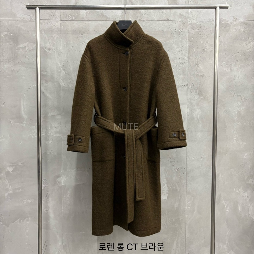 MUTE-P東大門㊣實拍女裝新款推薦25秋冬休閑中長款大衣含腰帶MUTE中長款大衣