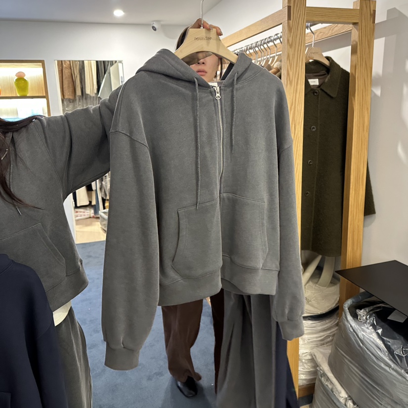 ROUNDER韓國代購㊣女裝新品人氣職業真品25秋冬休閑夾克拉鏈ROUNDER夾克圖色2