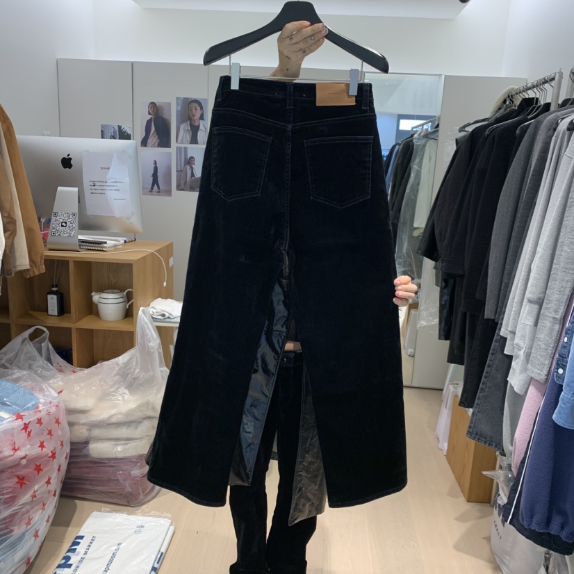 THE STARDUST東大門㊣直郵女裝新品熱賣推薦人氣牛仔褲天鵝絨THE STARDUST牛仔褲