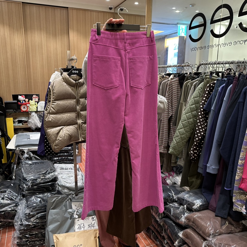 E/E/E東大門㊣代購女裝新品真品休閑職業休閑褲燈芯絨拉絨E/E/E休閑褲