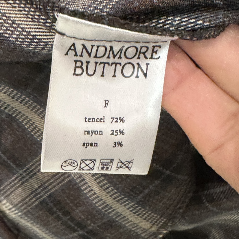 ANDMORE BUTTON東大門㊣實拍女士新品真品25秋冬夾克連帽衫格紋ANDMORE BUTTON夾克
