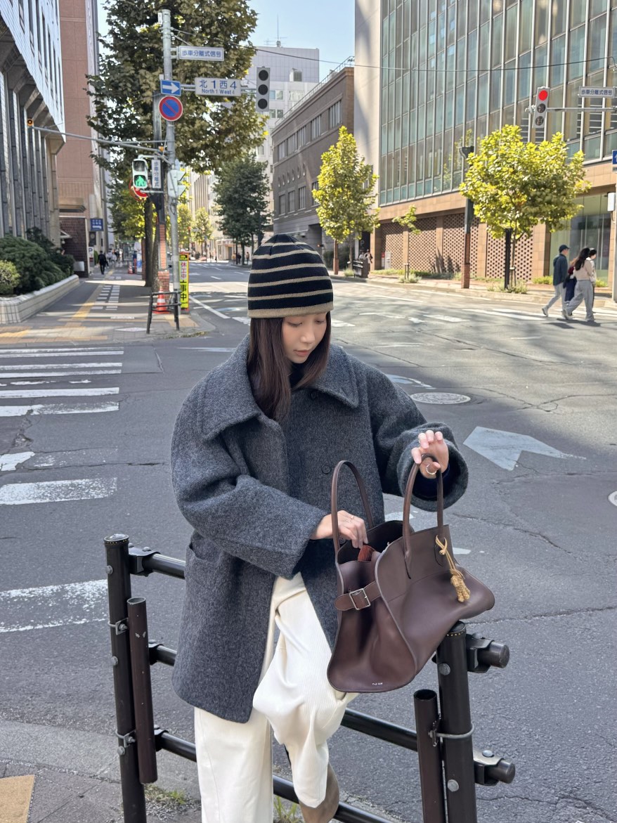 THE ABLE韓國代購㊣女裝新品25秋冬熱賣短款大衣含腰帶羊毛THE ABLE/TA短款大衣