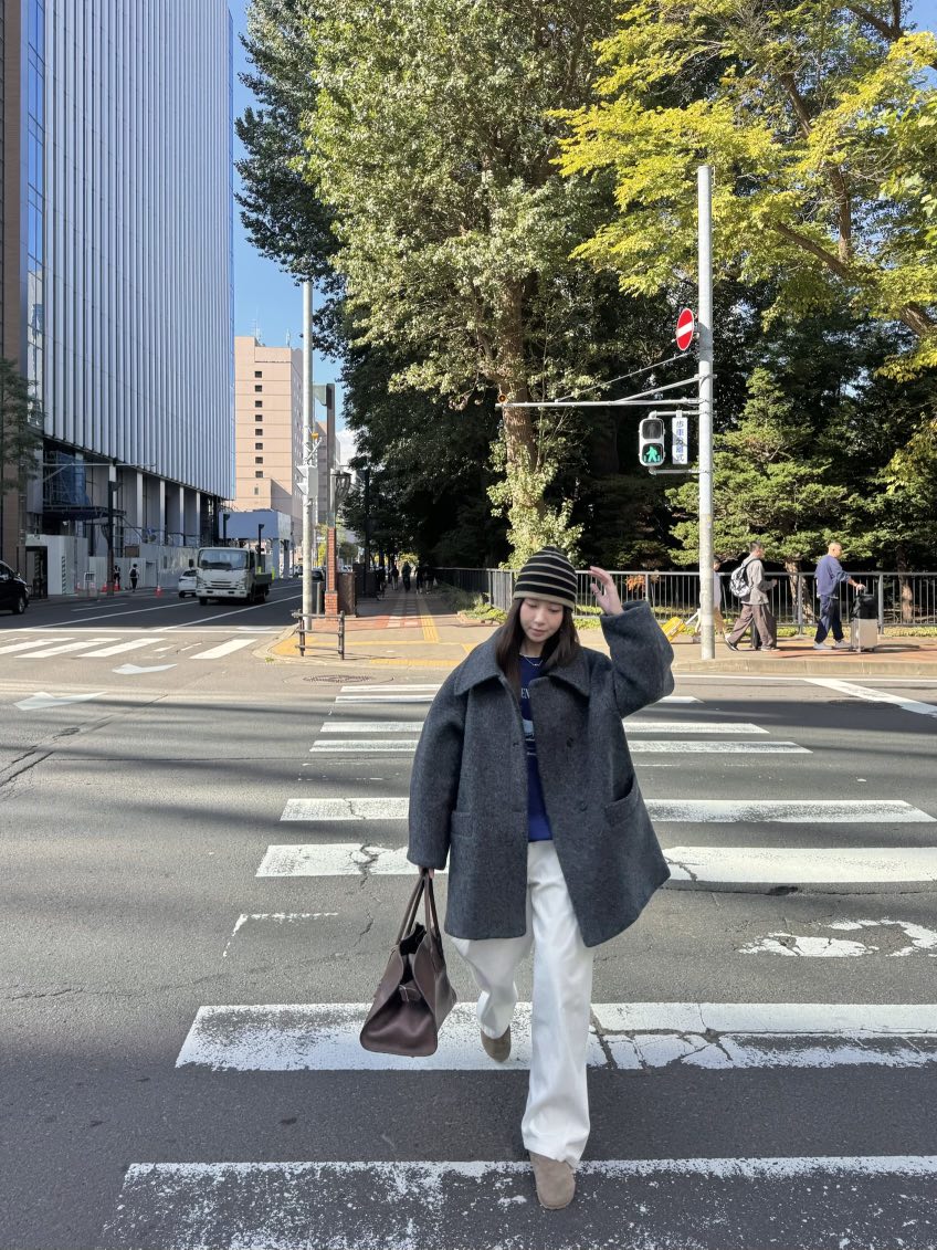 THE ABLE韓國代購㊣女裝新品25秋冬熱賣短款大衣含腰帶羊毛THE ABLE/TA短款大衣