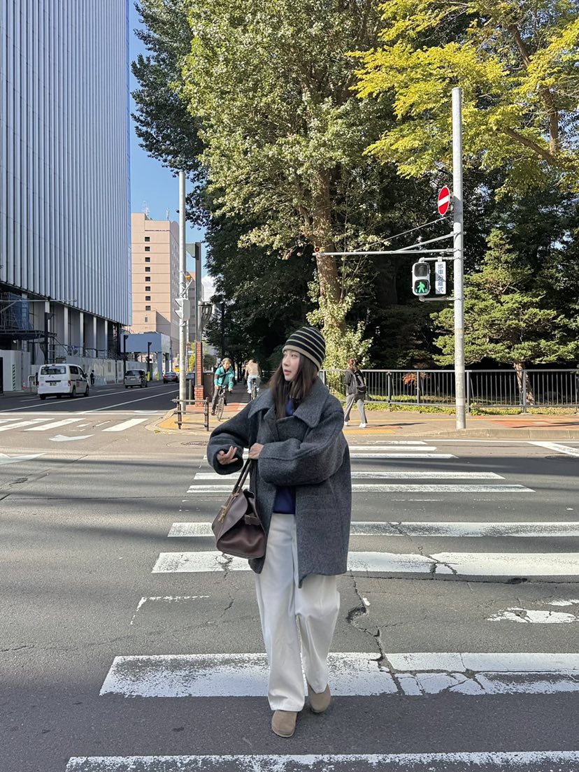 THE ABLE韓國代購㊣女裝新品25秋冬熱賣短款大衣含腰帶羊毛THE ABLE/TA短款大衣