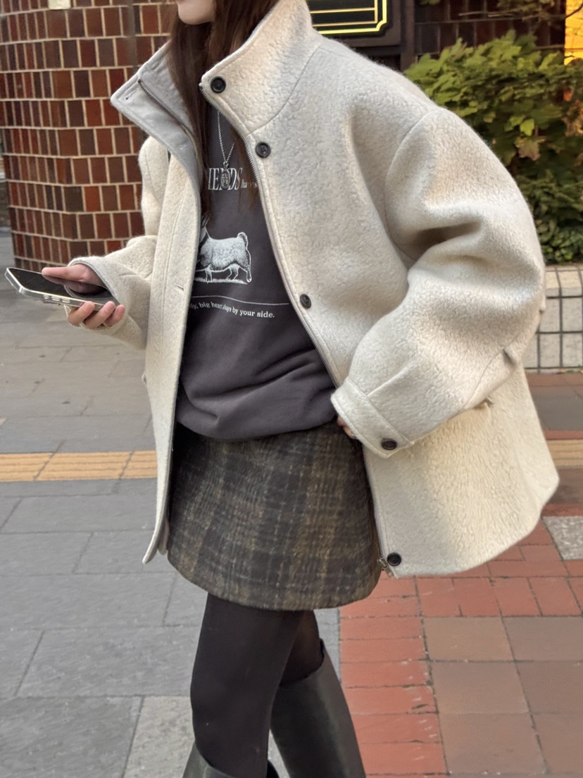 THE ABLE韓國直郵㊣女裝新款休閑時尚人氣真品短裙羊毛格紋THE ABLE/TA短裙