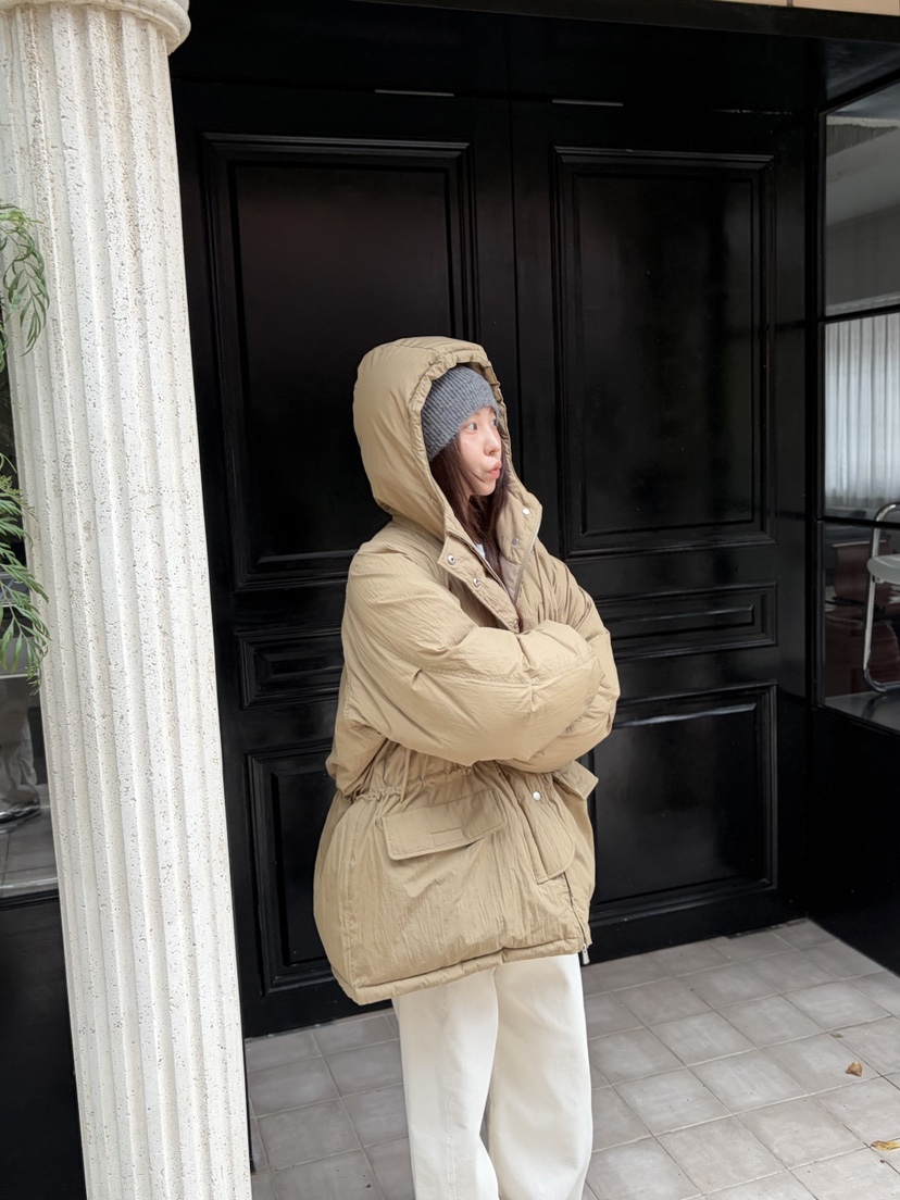 THE ABLE東大門㊣代購女裝新品真品推薦25秋冬短款棉服連帽衫THE ABLE/TA短款棉服