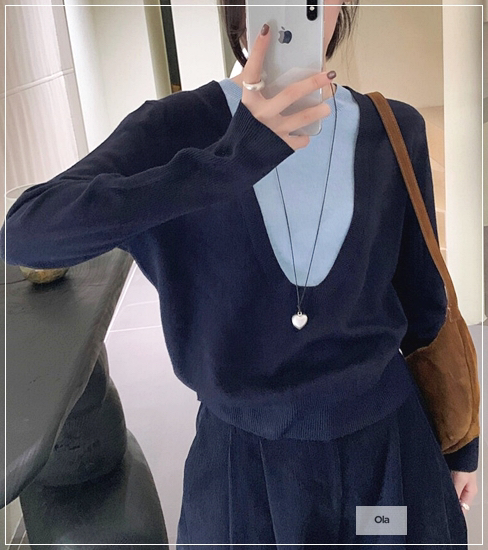 OLA韓國直郵㊣女士新款人氣職業時尚25秋冬休閑熱賣推薦針織衫mellor/OLA針織衫